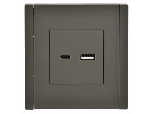 FORTE&PIANO Розетка USB A+C 3,1А FP350 серый IEK