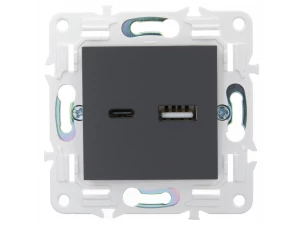SKANDY Розетка USB A+C 3,1А SK-R14T титан IEK