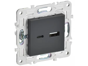 SKANDY Розетка USB A+C 3,1А SK-R14T титан IEK