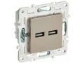             SKANDY Розетка USB A+A 3,1А SK-R15Sh шампан IEK    