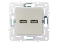            SKANDY Розетка USB A+A 3,1А SK-R15Sh шампан IEK    
