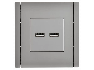FORTE&PIANO Розетка USB A+A 3,1А FP549 сталь IEK