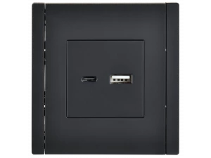 FORTE&PIANO Розетка USB A+C 18Вт FP151 черный ИЭК