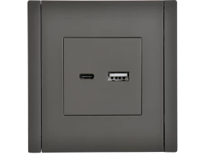 FORTE&PIANO Розетка USB A+C 18Вт FP351 серый ИЭК
