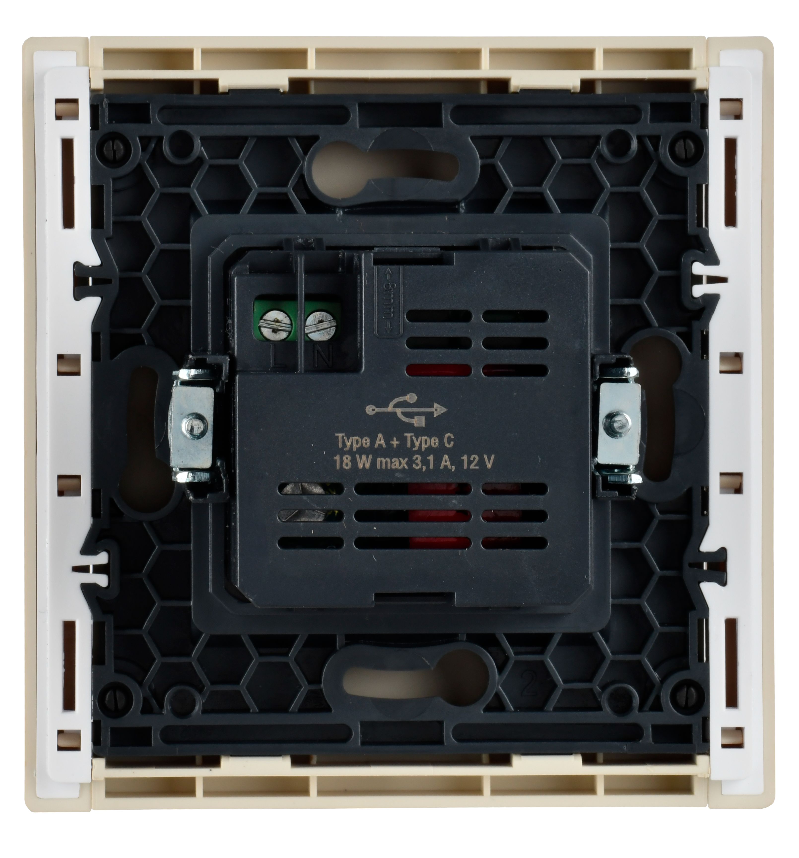             FORTE&PIANO Розетка USB A+C 18Вт FP451 ваниль ИЭК    