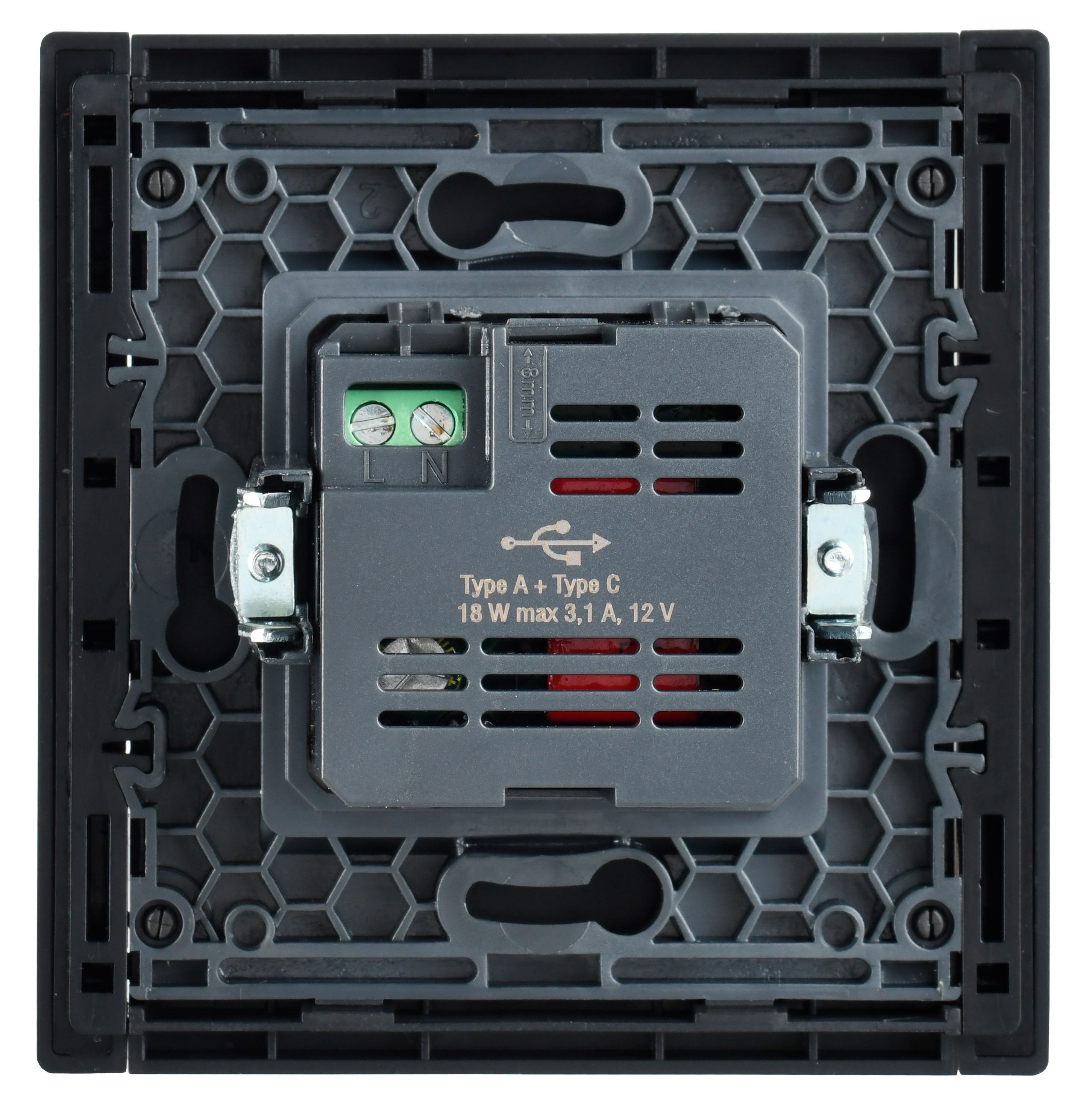             FORTE&PIANO Розетка USB A+C 18Вт FP551 тот баспайтын болат ИЭК    