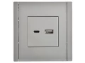             FORTE&PIANO Розетка USB A+C 18Вт FP551 тот баспайтын болат ИЭК    