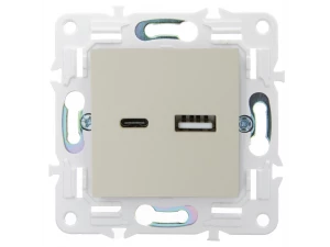 SKANDY Розетка USB A+C 3,1А SK-R14B бежевый IEK