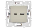             SKANDY Розетка USB A+C 18Вт SK-R13B сарғыш IEK    