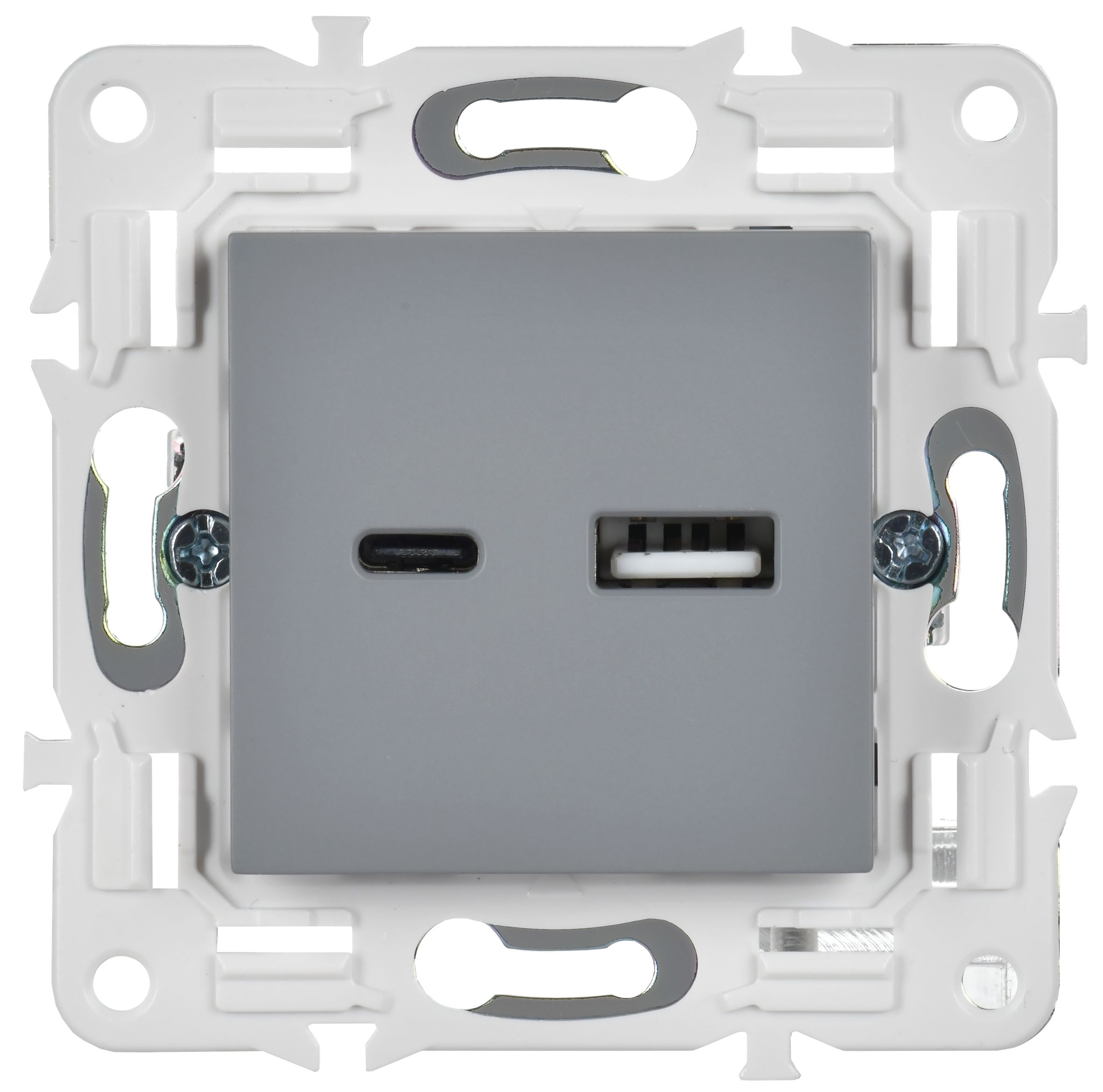             SKANDY Розетка USB A+C 3,1А SK-R14Gr сұр IEK    