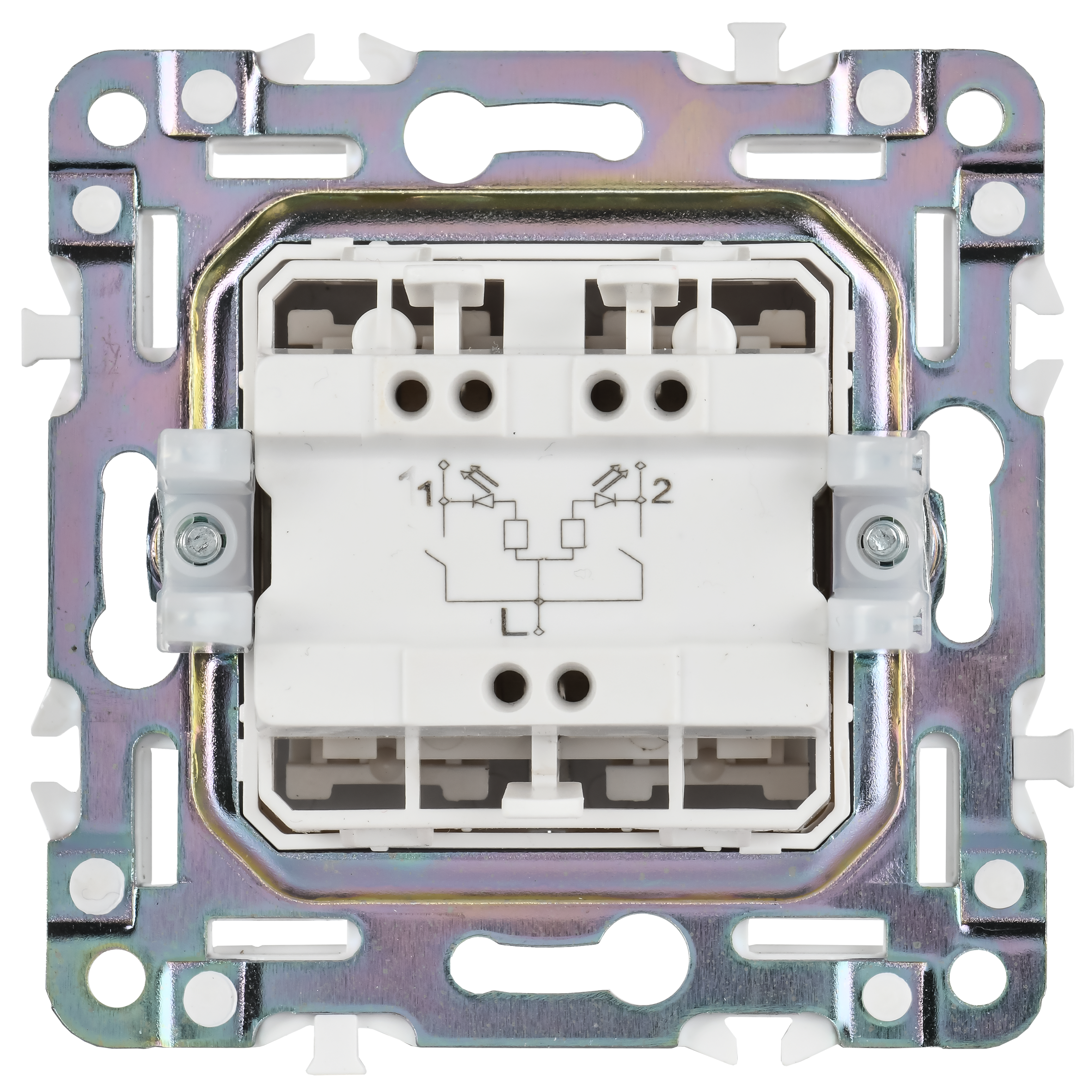             SKANDY Ажыратқыш 2 пернелі, индикациямен 10А SK-V09Gr сұр IEK    