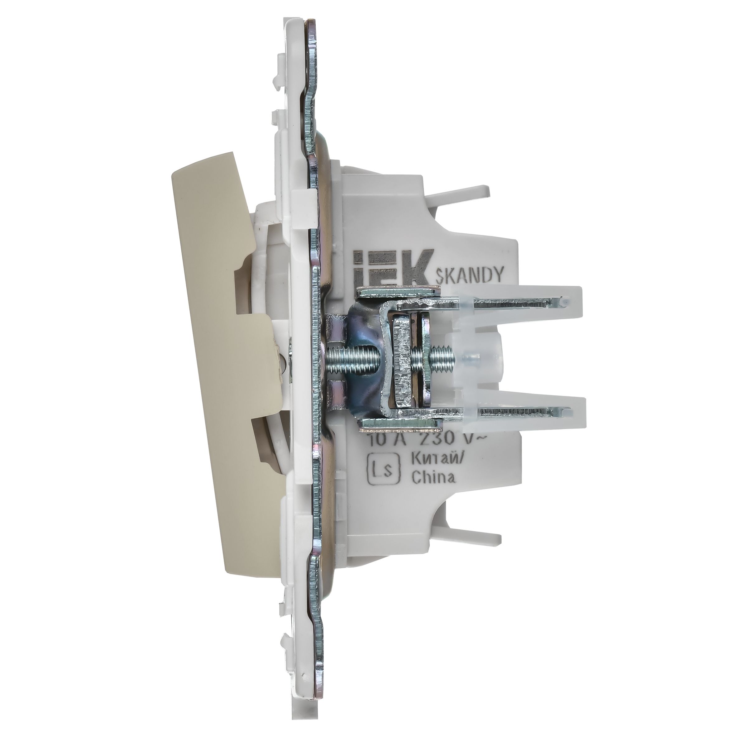             SKANDY Ажыратқыш, 2 пернелі, өтпелі, индикациямен, 10А SK-V10B сарғыш IEK    