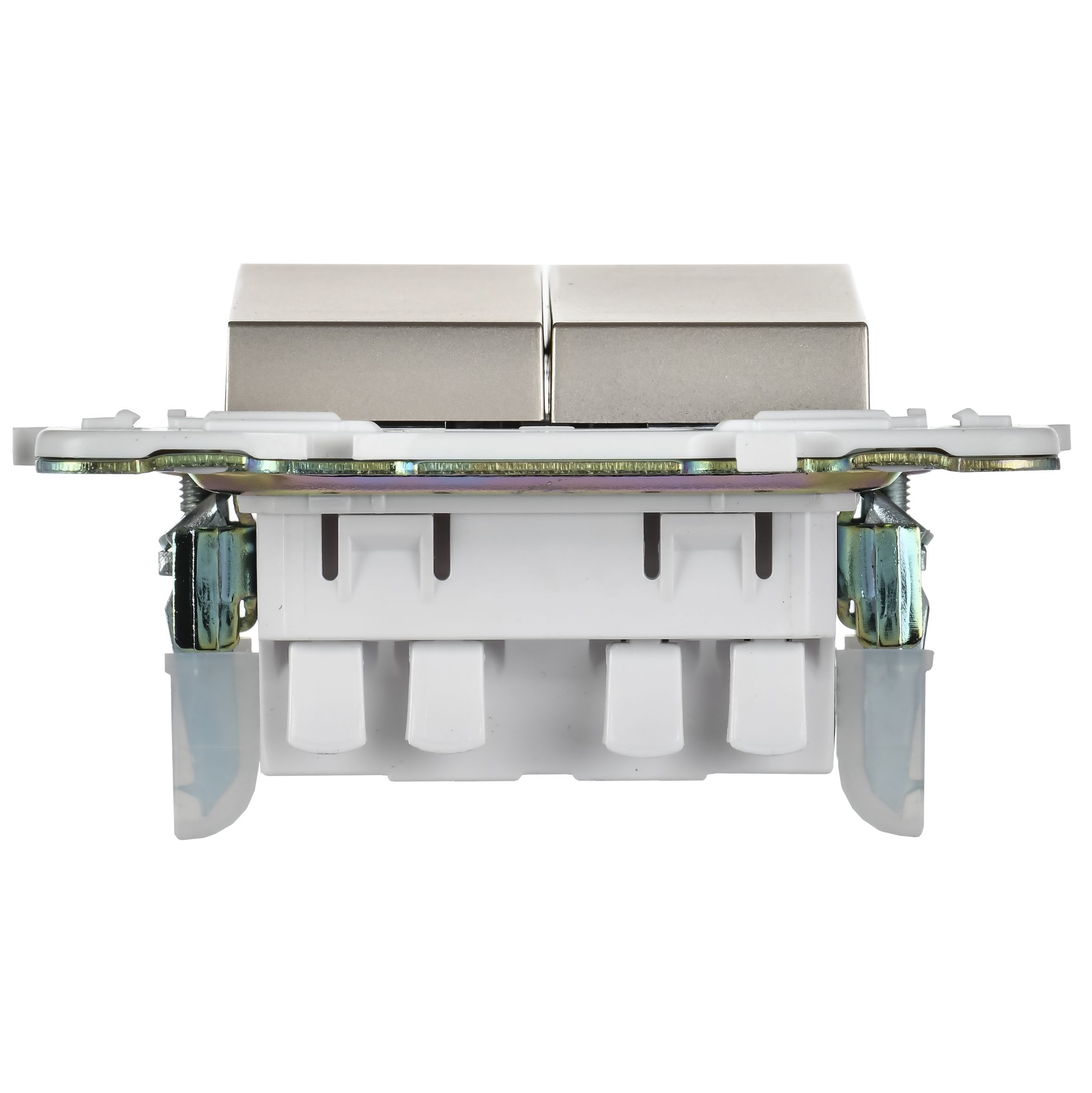             SKANDY Ажыратқыш 2 пернелі, өтпелі 10А SK-V05Sh шампан IEK    