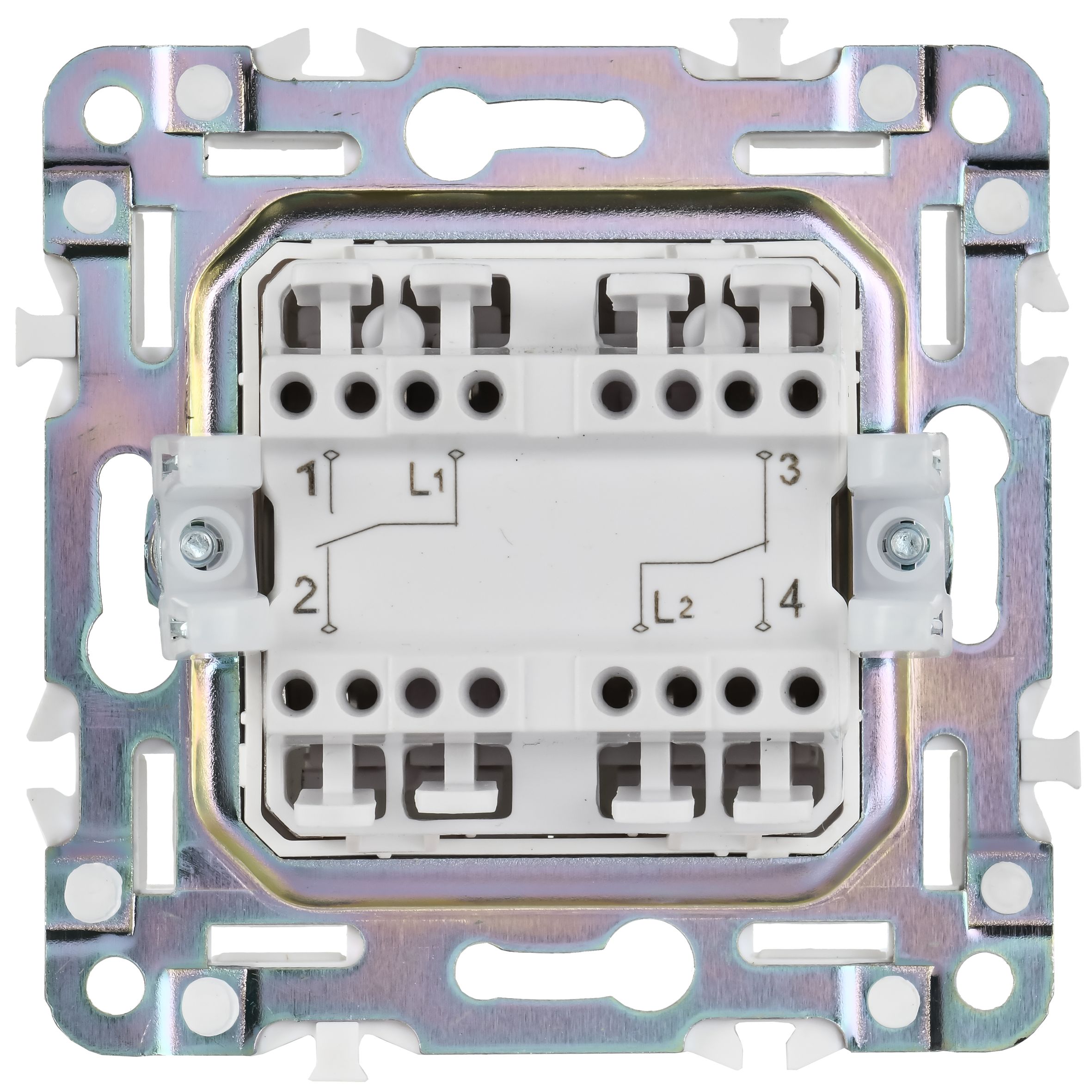             SKANDY Ажыратқыш 2 пернелі, өтпелі 10А SK-V05S күміс IEK    