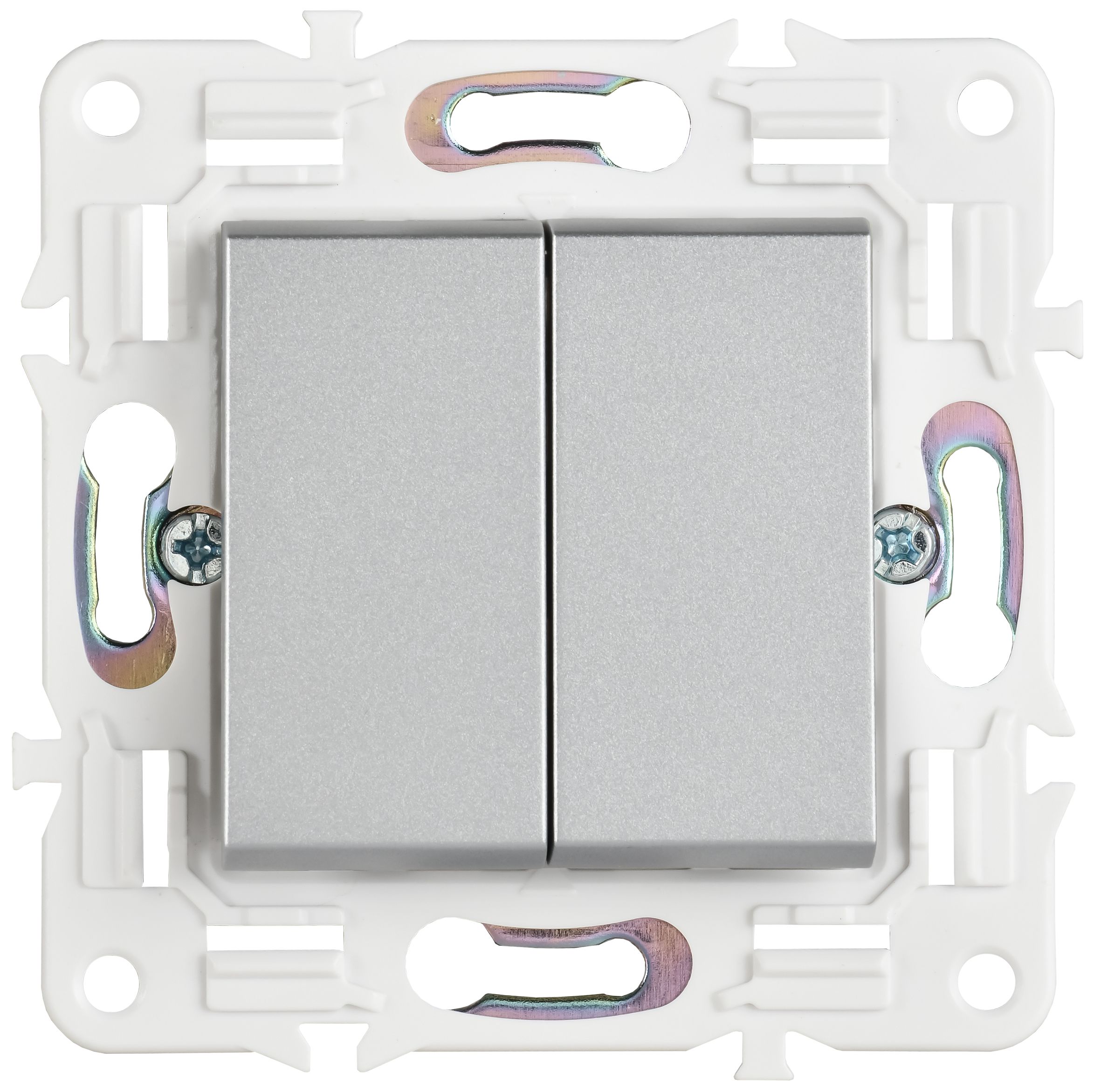             SKANDY Ажыратқыш 2 пернелі 10А SK-V04S күміс IEK    