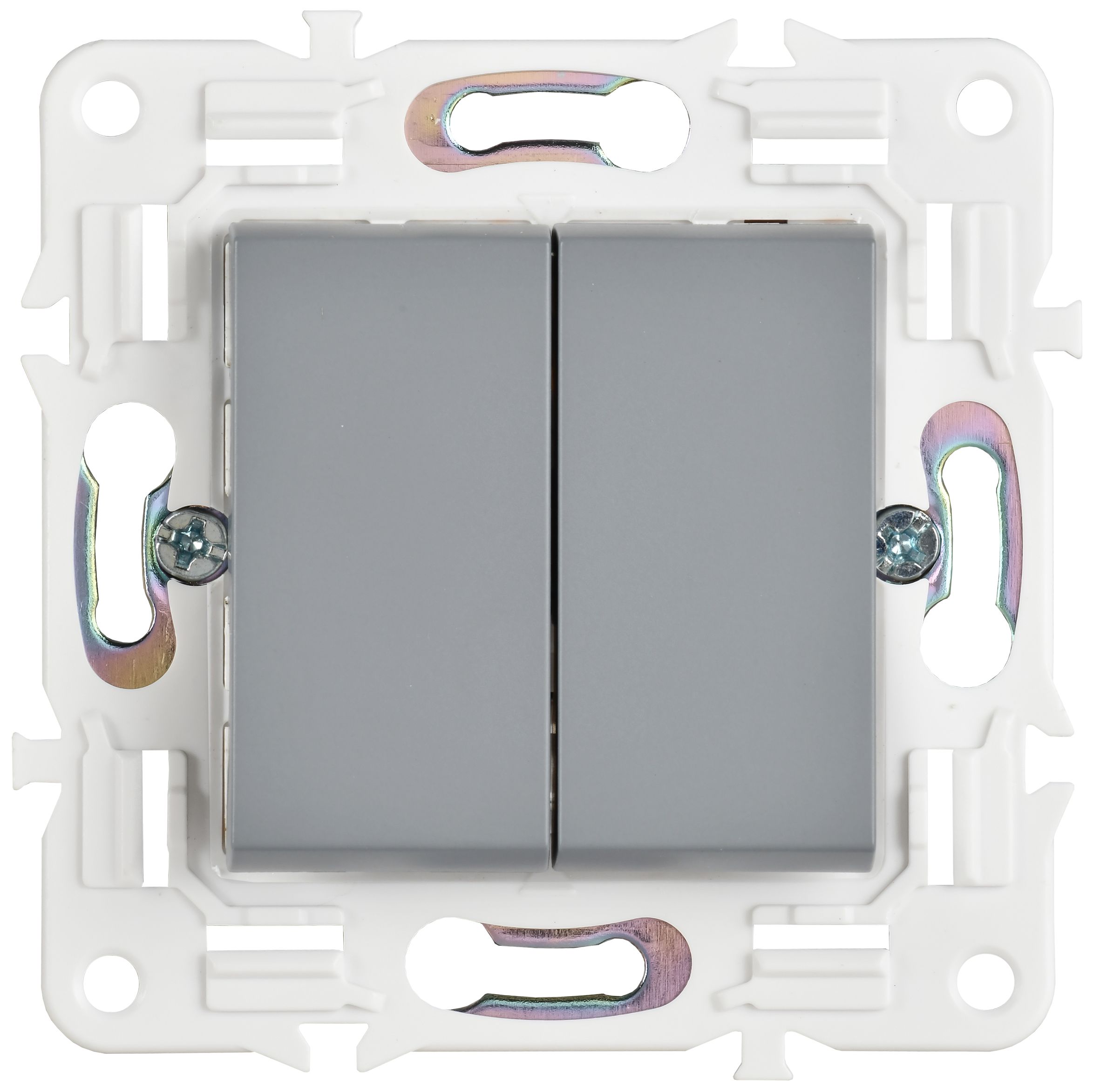             SKANDY Ажыратқыш 2 пернелі, өтпелі 10А SK-V05Gr сұр IEK    