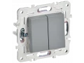            SKANDY Ажыратқыш 2 пернелі, өтпелі 10А SK-V05Gr сұр IEK    