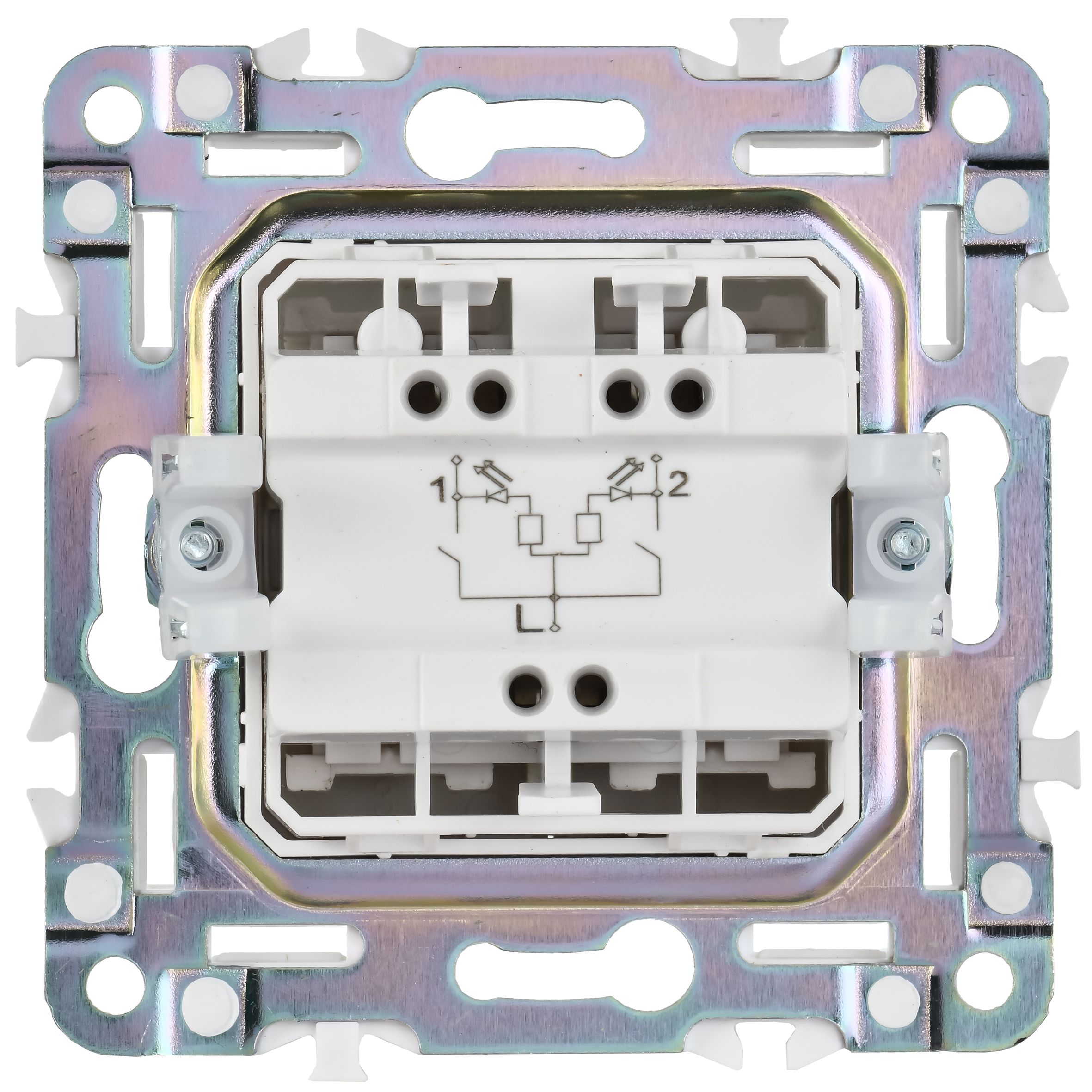             SKANDY Ажыратқыш 2 пернелі, индикациямен 10А SK-V09G жалбызды IEK    