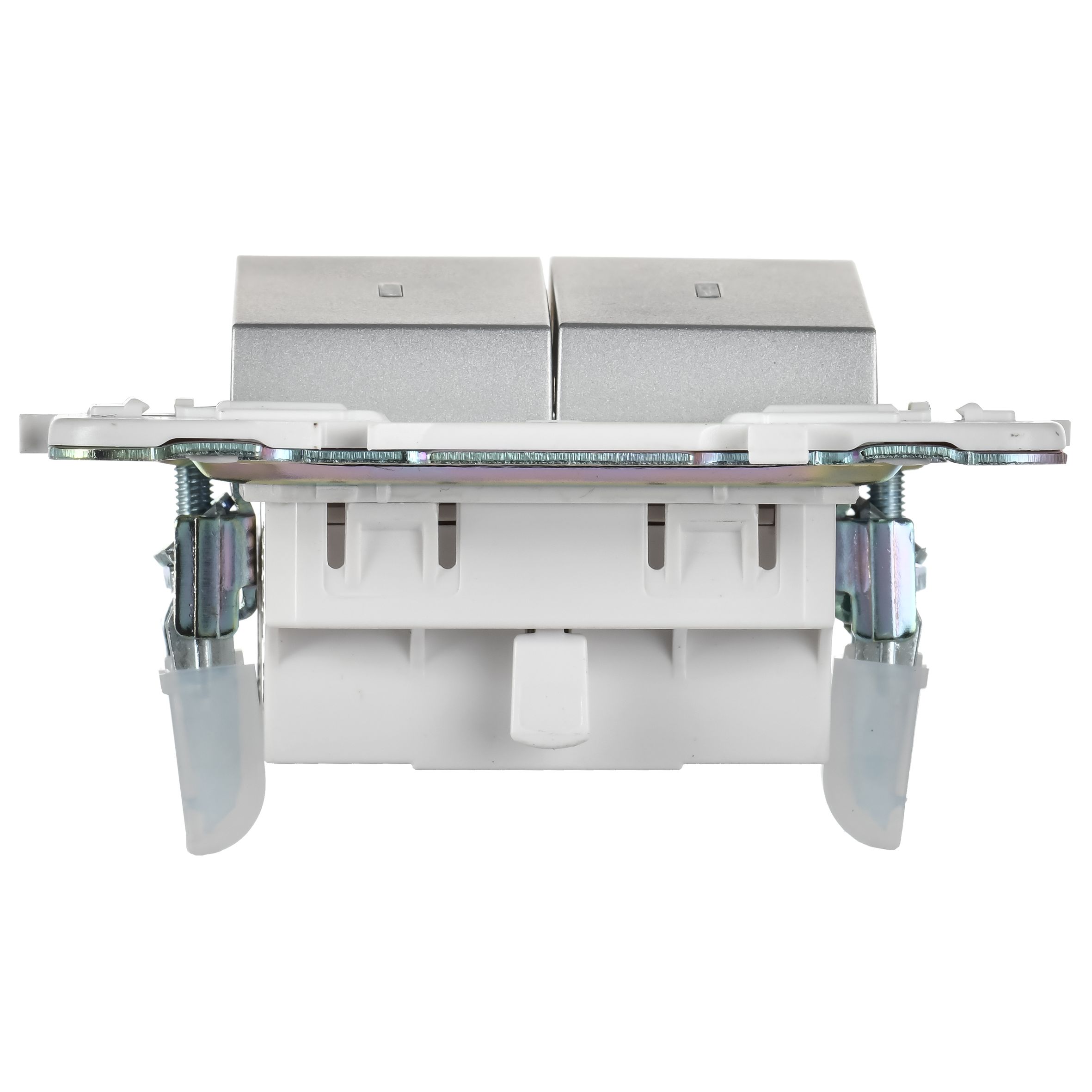             SKANDY Ажыратқыш 2 пернелі, индикациямен 10А SK-V09S күміс IEK    