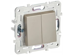 SKANDY Выключатель 2-клавишный 10А SK-V04Sh шампань IEK
