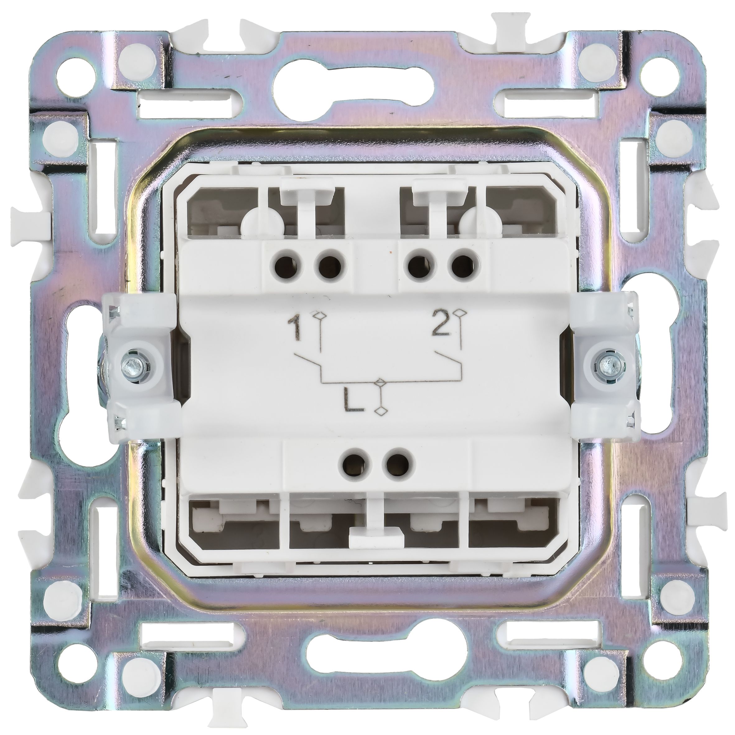             SKANDY Ажыратқыш 2 пернелі 10А SK-V04T титан IEK    