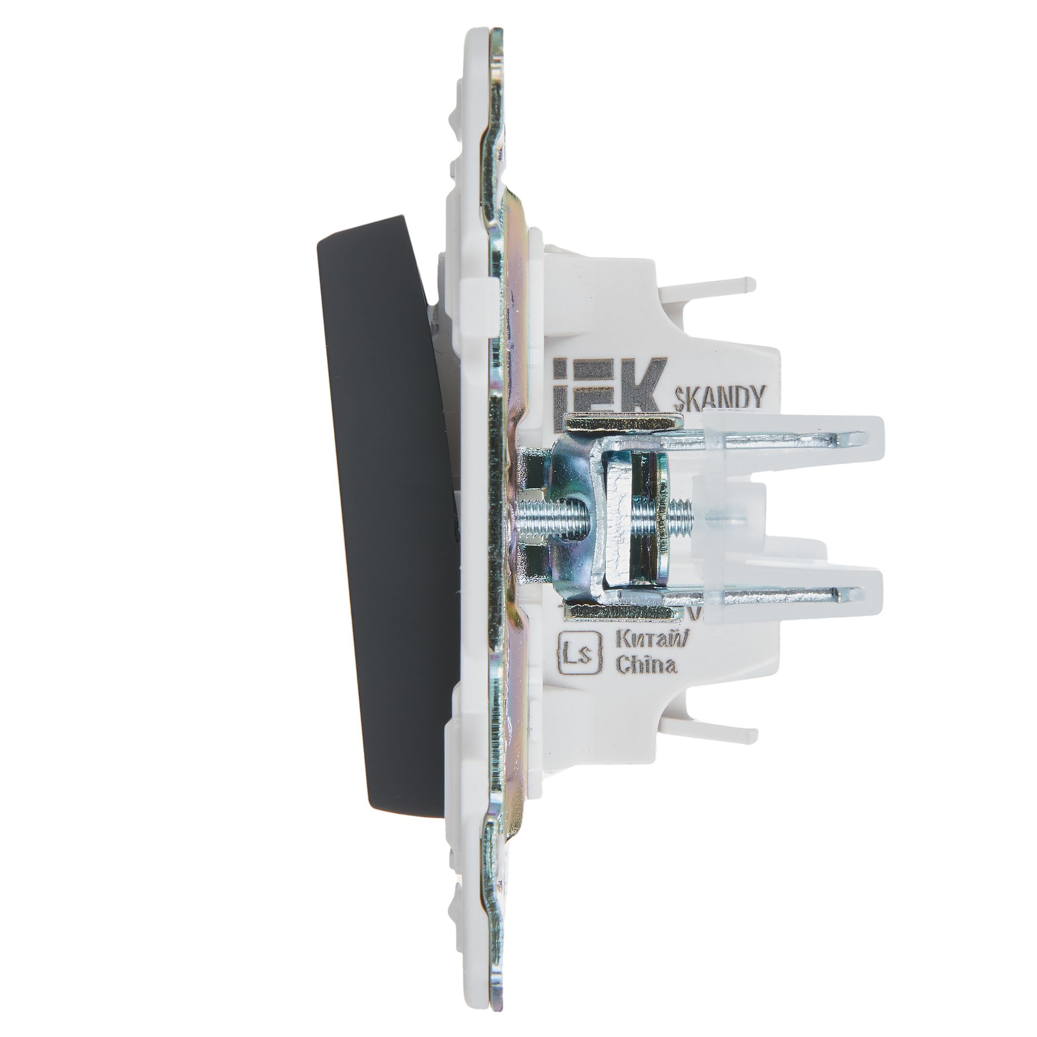             SKANDY Ажыратқыш, 1 пернелі, батырмалы 10А SK-V14G графит IEK    