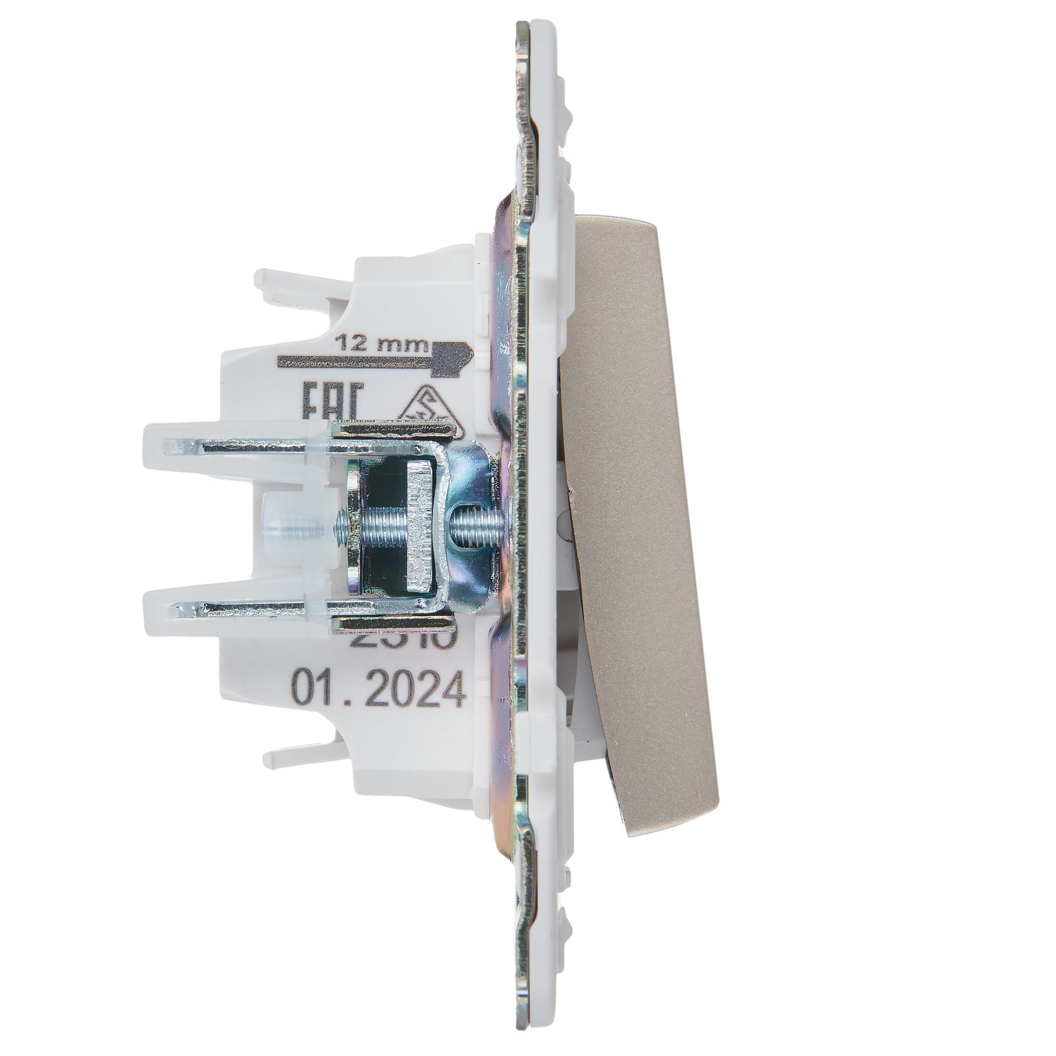             SKANDY Ажыратқыш, 1 пернелі, айқара 10А SK-V03Sh шампан IEK    