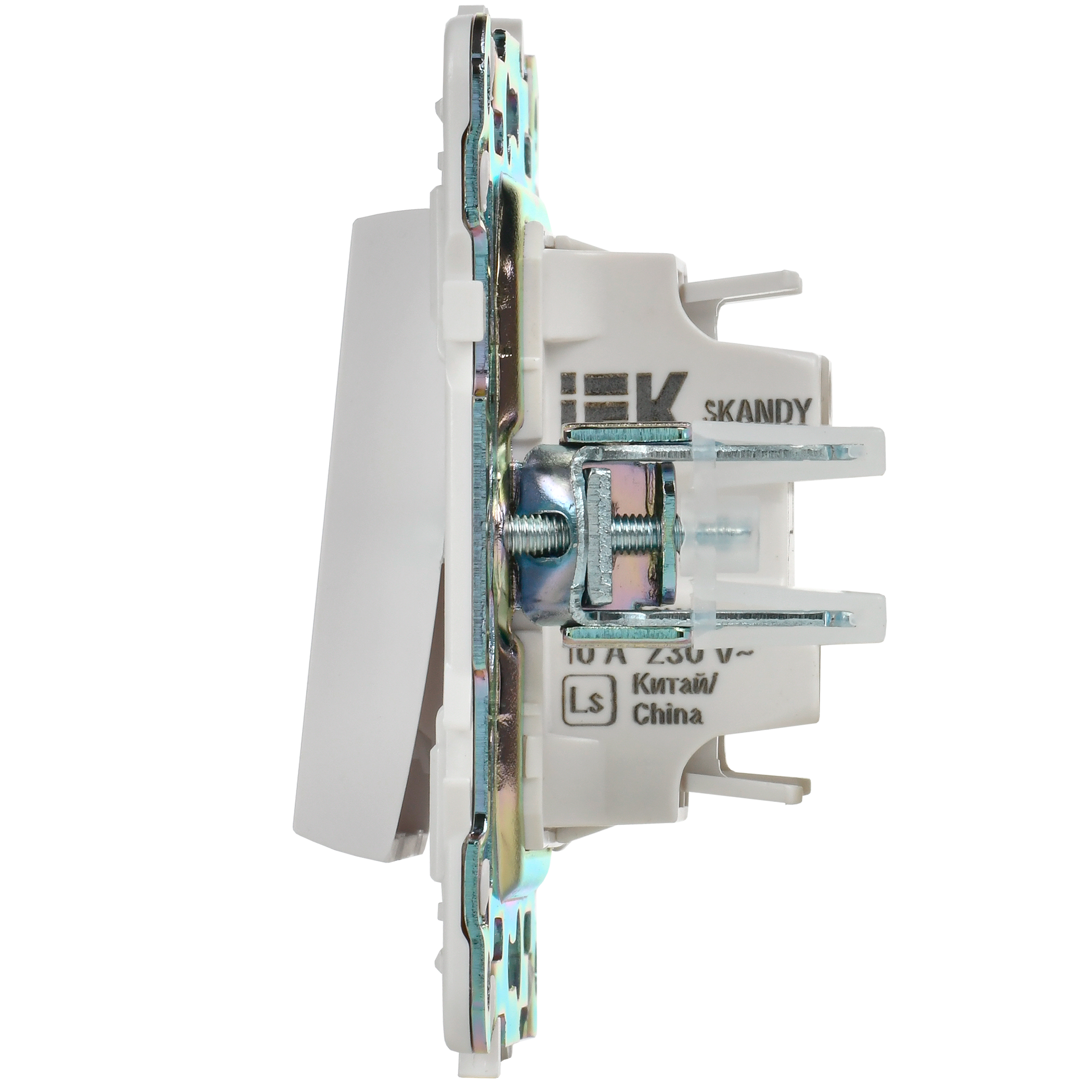             SKANDY Ажыратқыш, 1 пернелі, батырмалы 10А SK-V14W арктикалық ақ IEK    