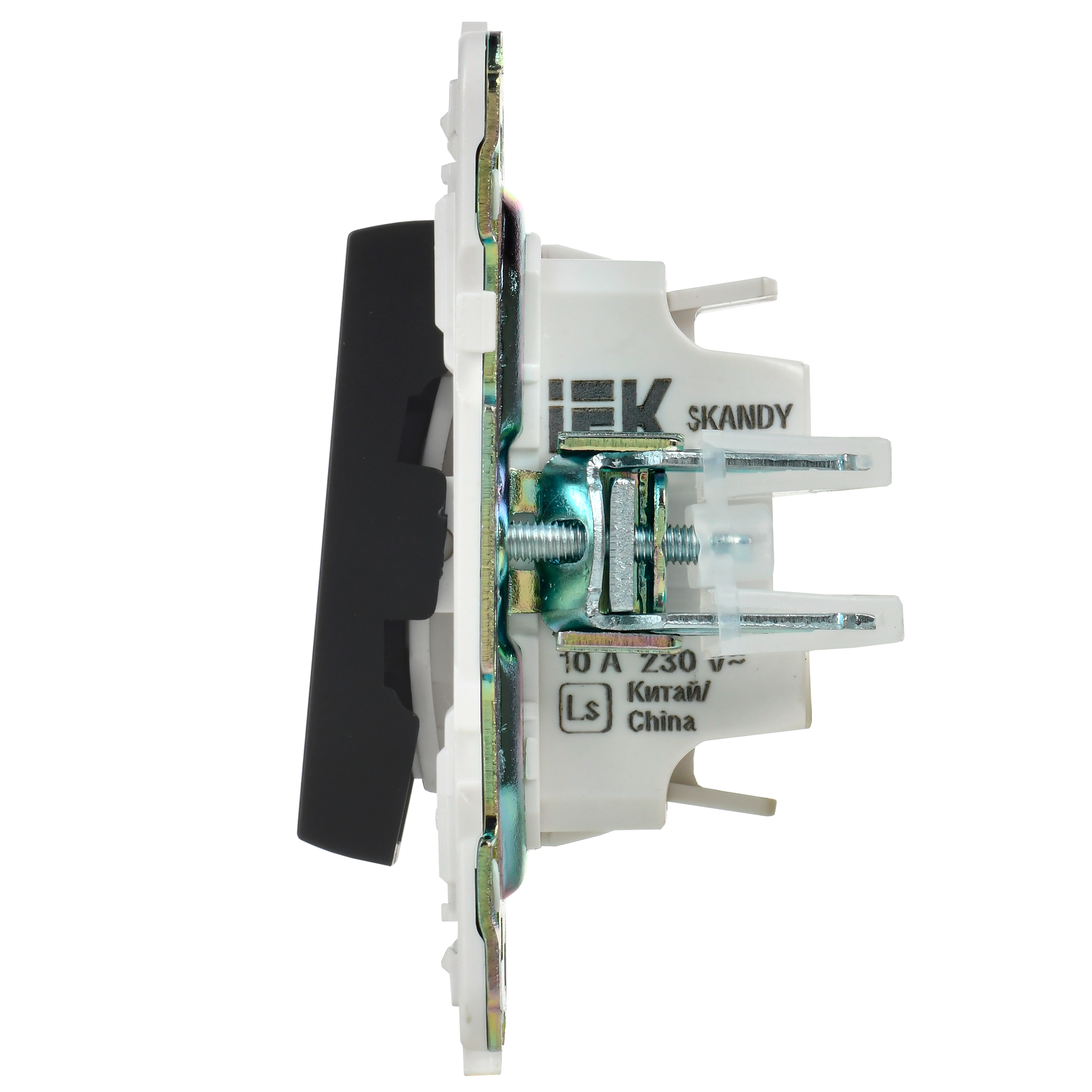             SKANDY Ажыратқыш, 1 пернелі, батырмалы 10А SK-V14Bl қара IEK    