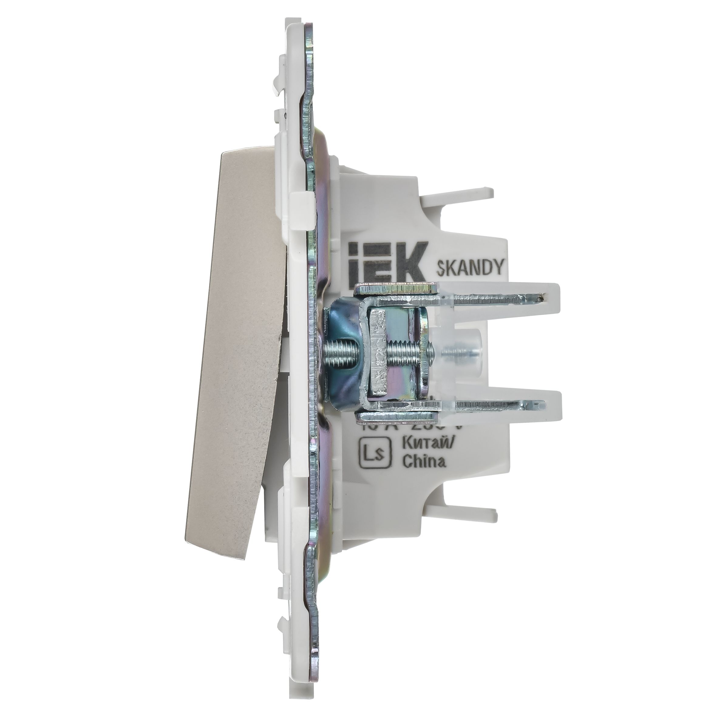             SKANDY Ажыратқыш, 1 пернелі, батырмалы 10А SK-V14Sh шампан IEK    