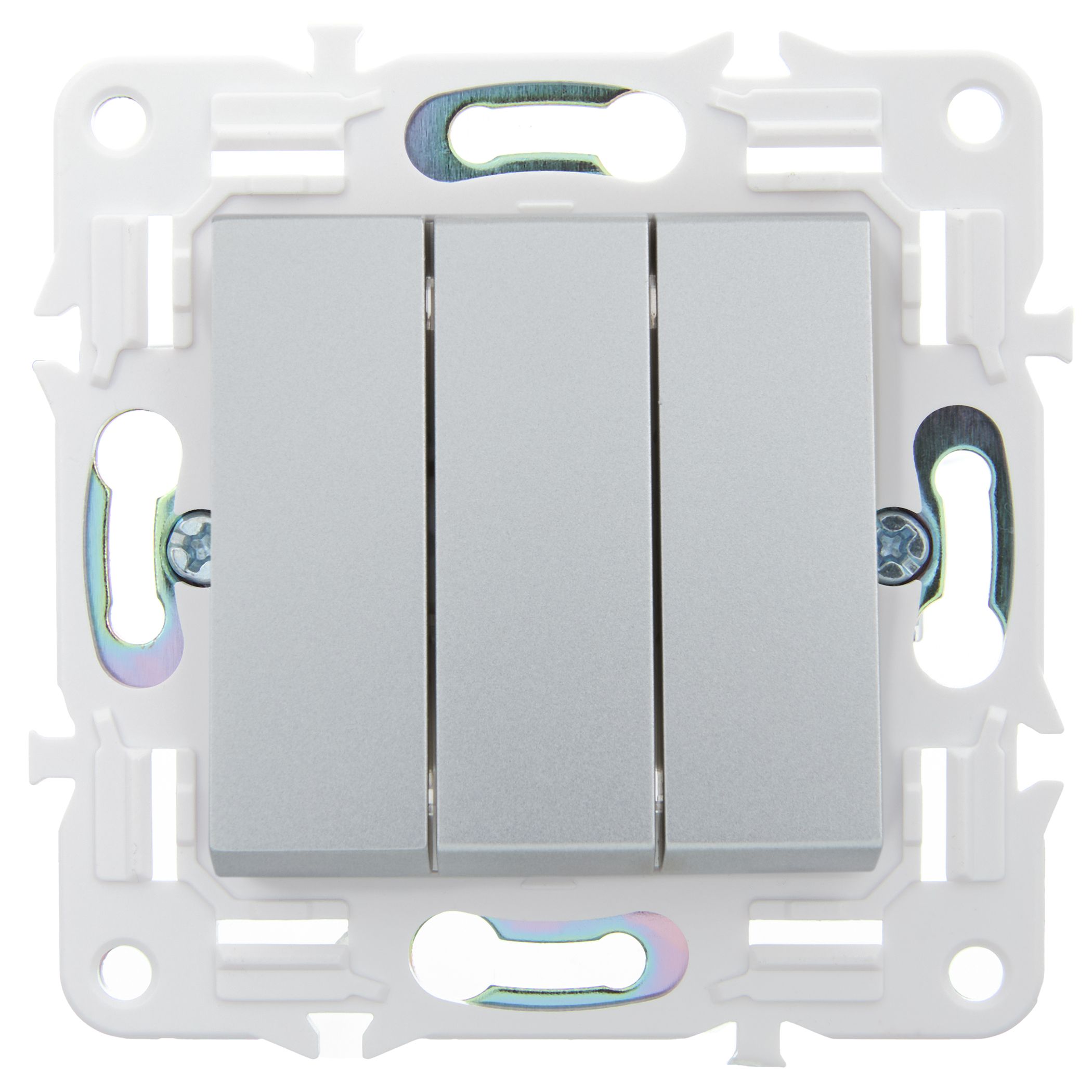             SKANDY Ажыратқыш 3 пернелі 10А SK-V11S күміс IEK    