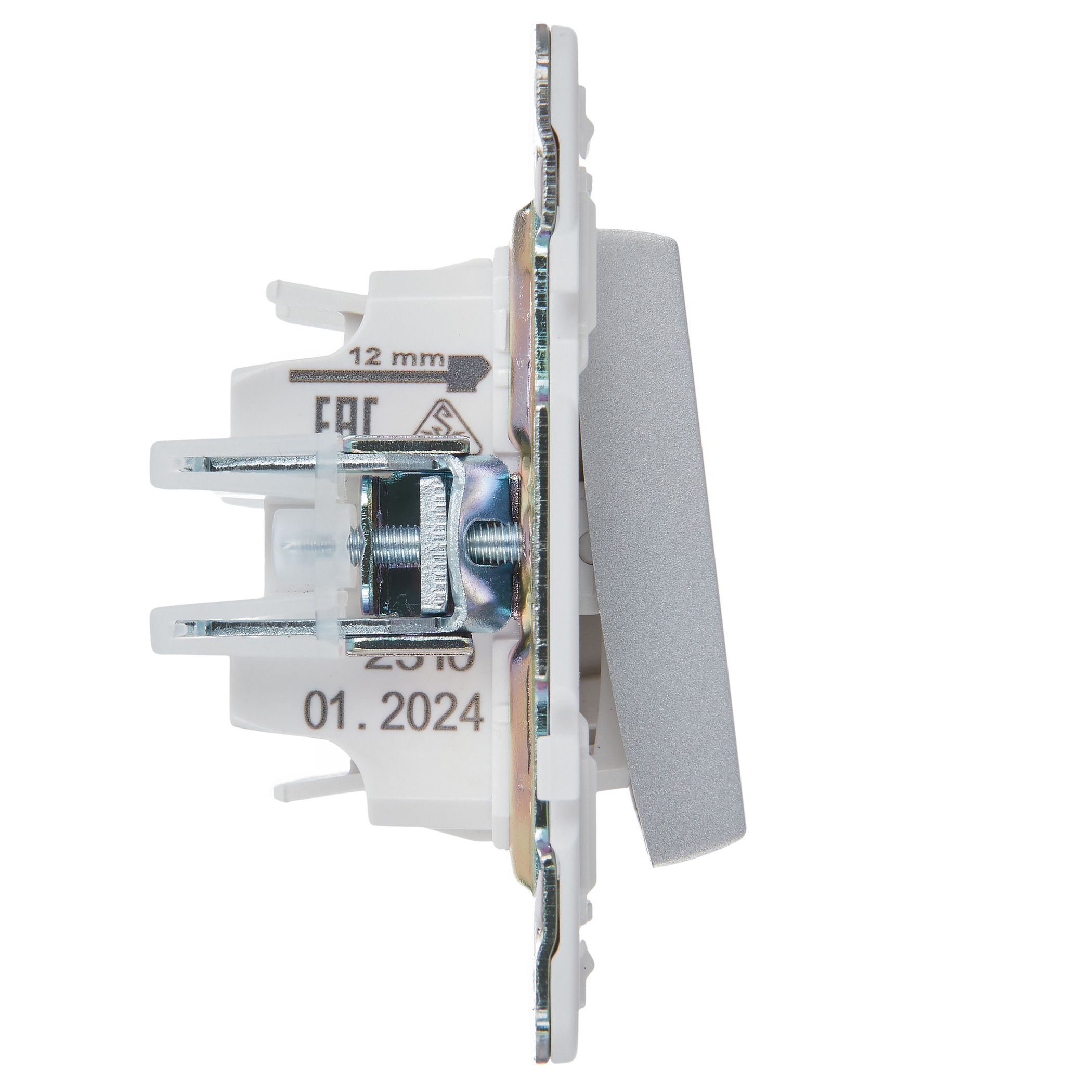             SKANDY Ажыратқыш, 1 пернелі, айқара 10А SK-V03S күміс IEK    