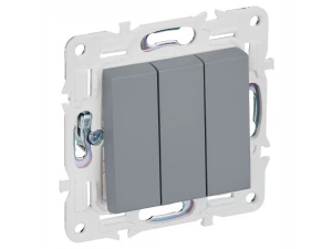 SKANDY Выключатель 3-клавишный 10А SK-V11Gr серый IEK