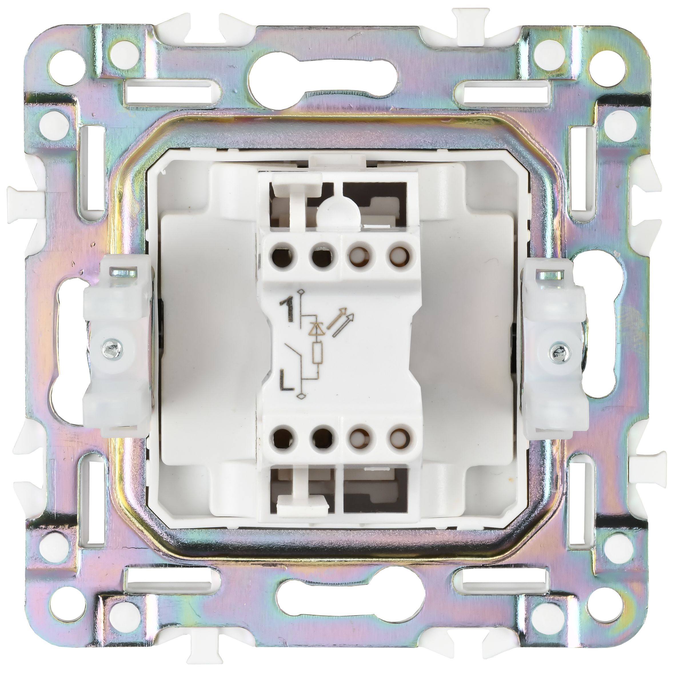             SKANDY Ажыратқыш 1 пернелі, индикациямен 10А SK-V07T титан IEK    