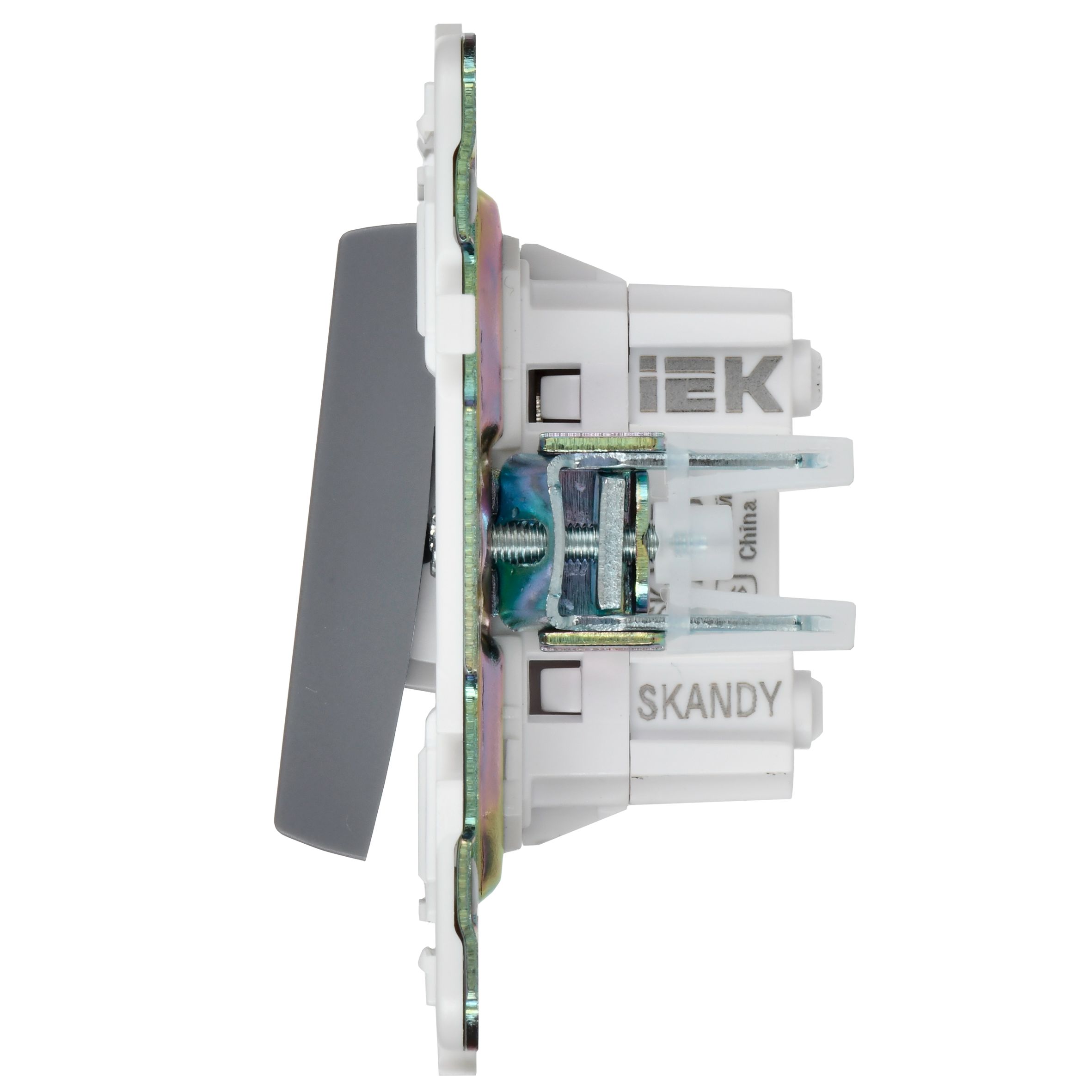             SKANDY Ажыратқыш, 2 пернелі, айқара 10А SK-V06Gr сұр IEK    