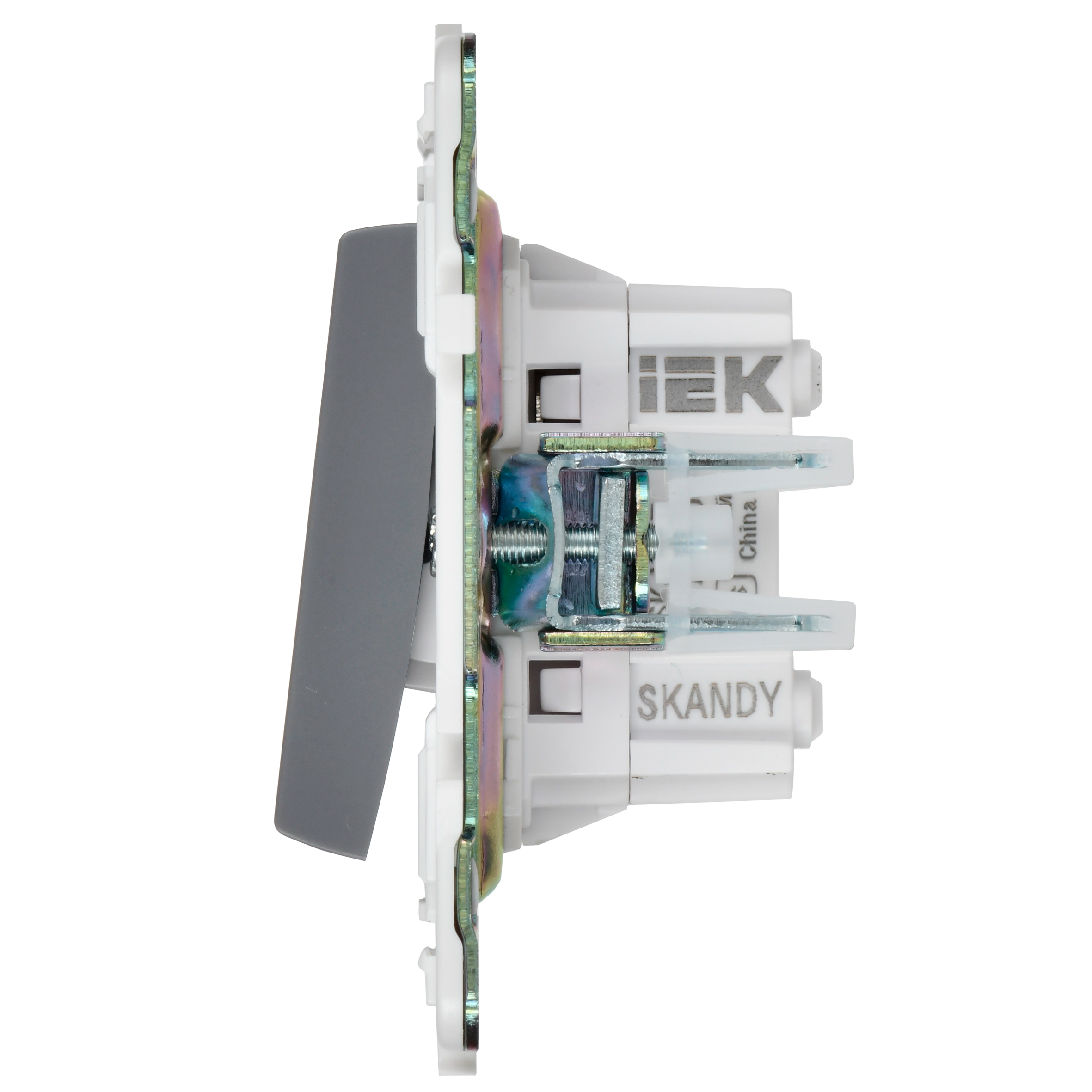             SKANDY Ажыратқыш, 2 пернелі, айқара 10А SK-V06Gr сұр IEK    