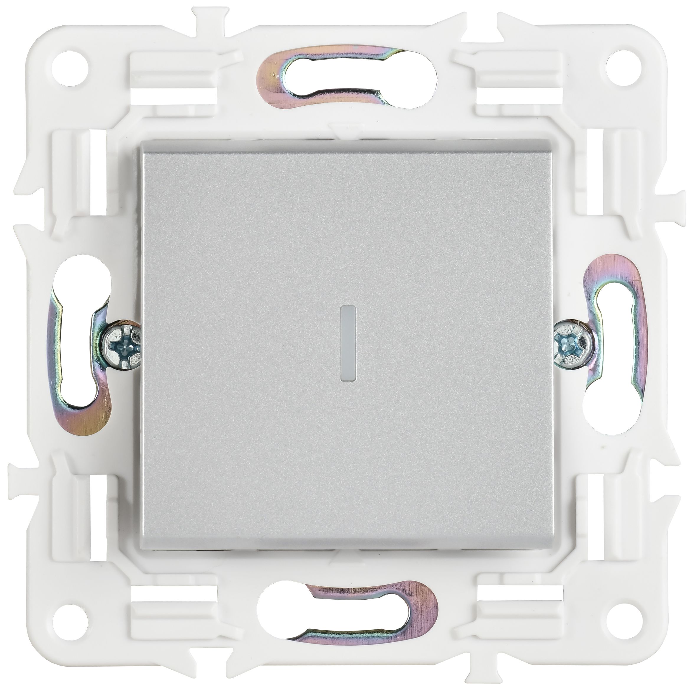             SKANDY Ажыратқыш 1 пернелі, индикациямен 10А SK-V07S күміс IEK    