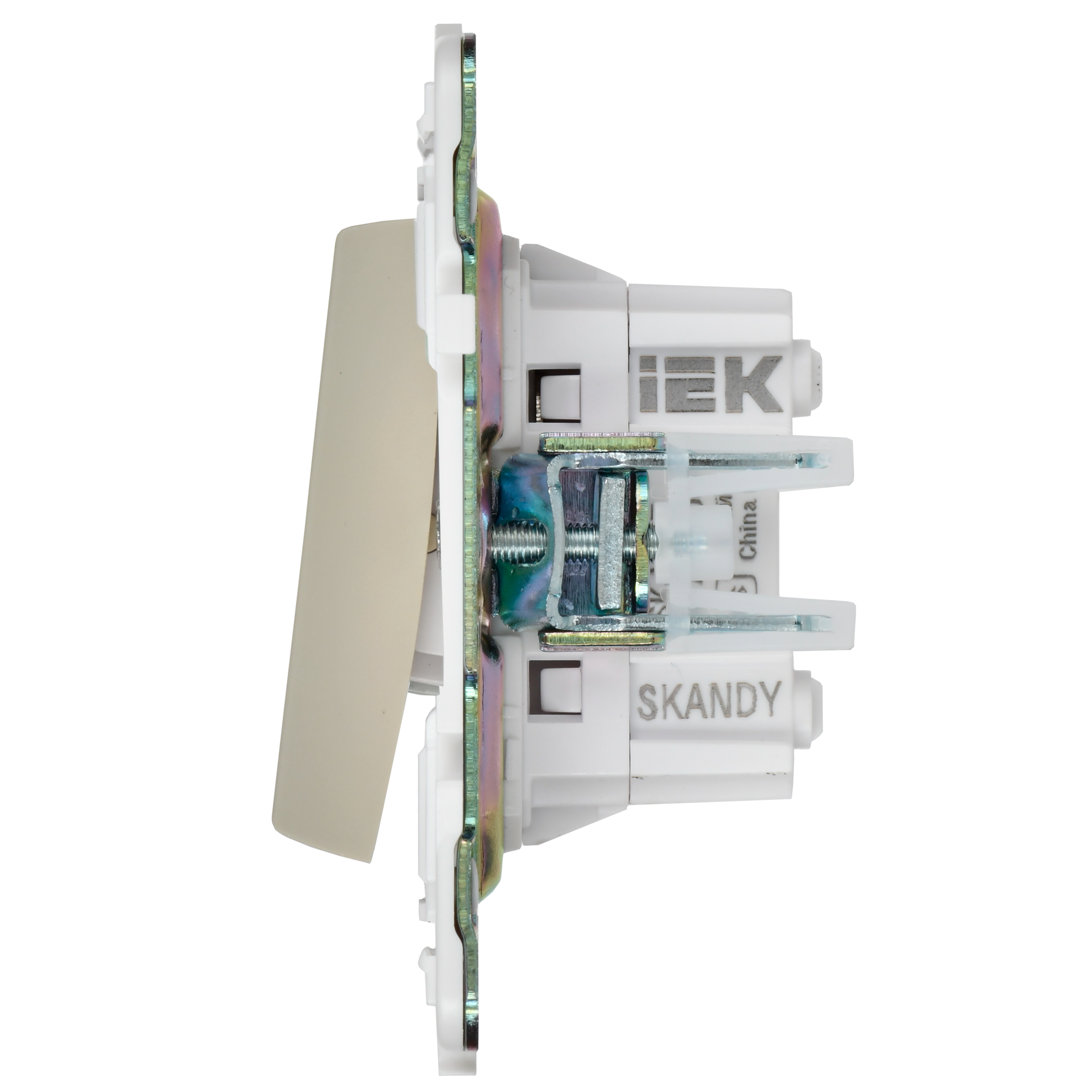             SKANDY Ажыратқыш, 2 пернелі, айқара 10А SK-V06B сарғыш IEK    