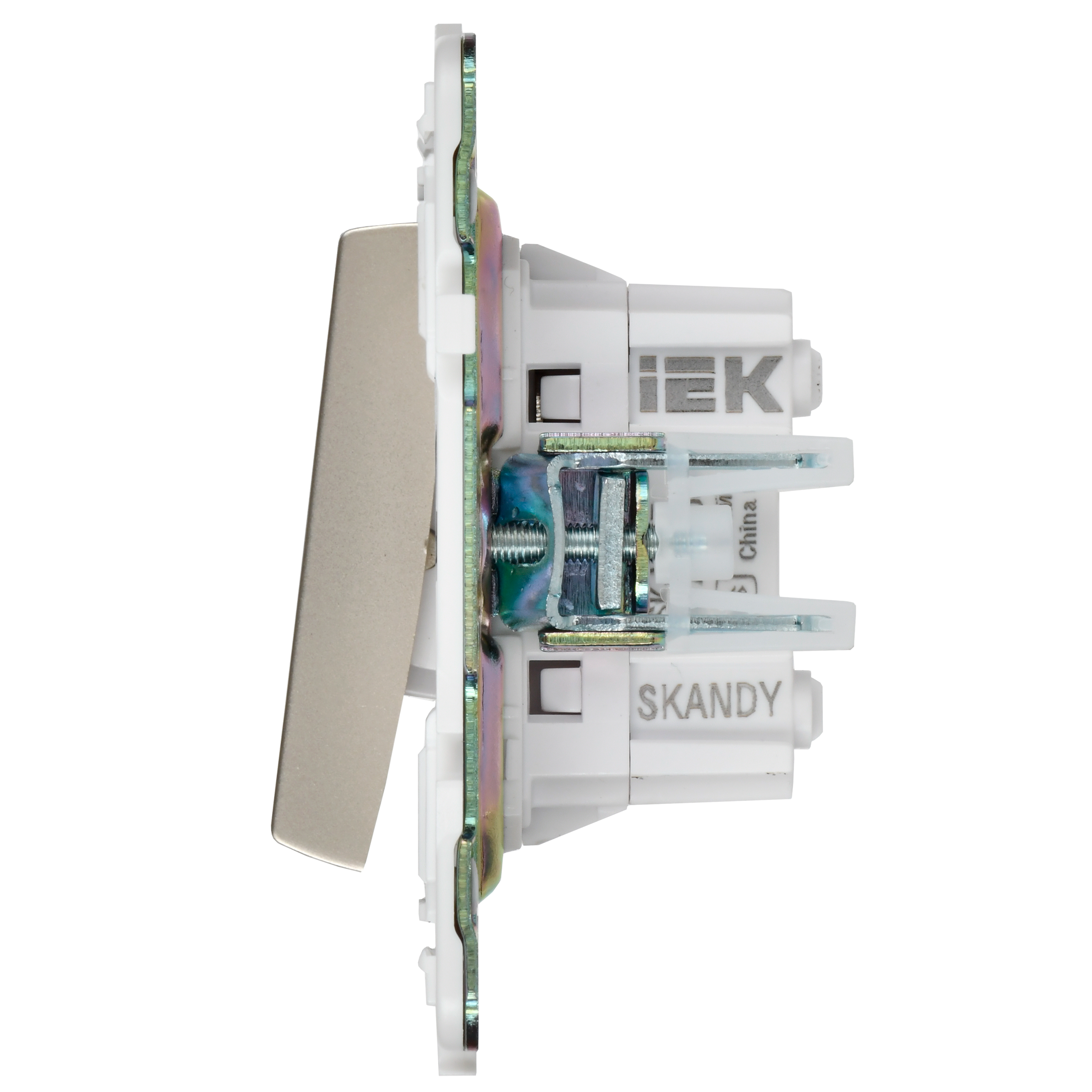             SKANDY Ажыратқыш, 2 пернелі, айқара 10А SK-V06Sh шампан IEK    