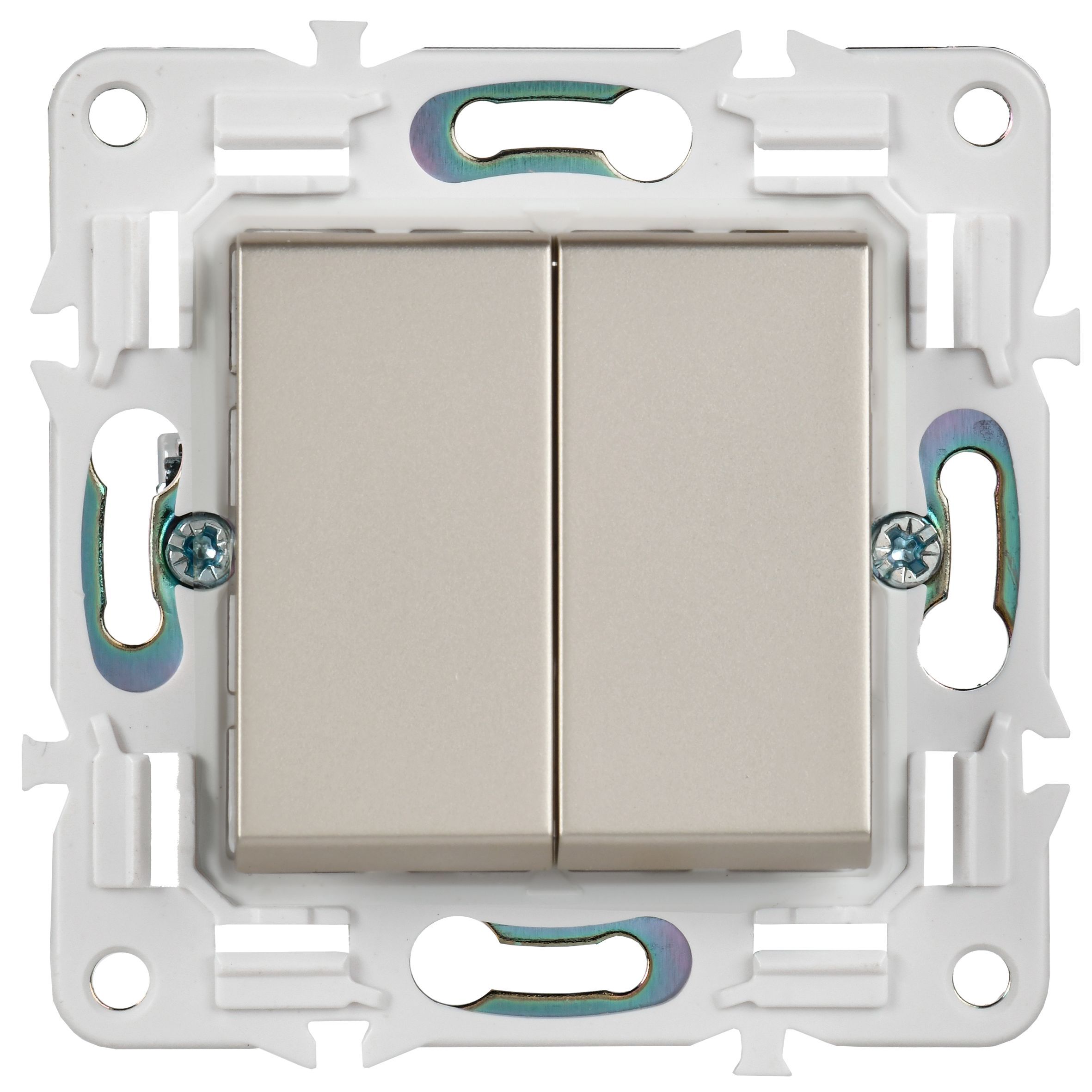             SKANDY Ажыратқыш, 2 пернелі, айқара 10А SK-V06Sh шампан IEK    