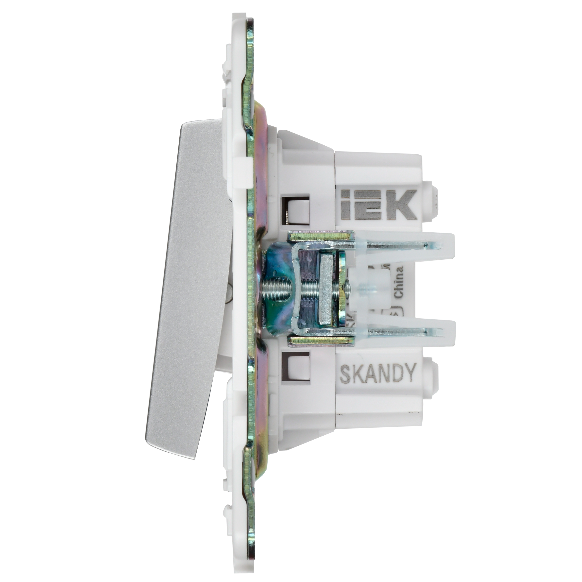 SKANDY Ажыратқыш, 2 пернелі, айқара 10А SK-V06S күміс IEK