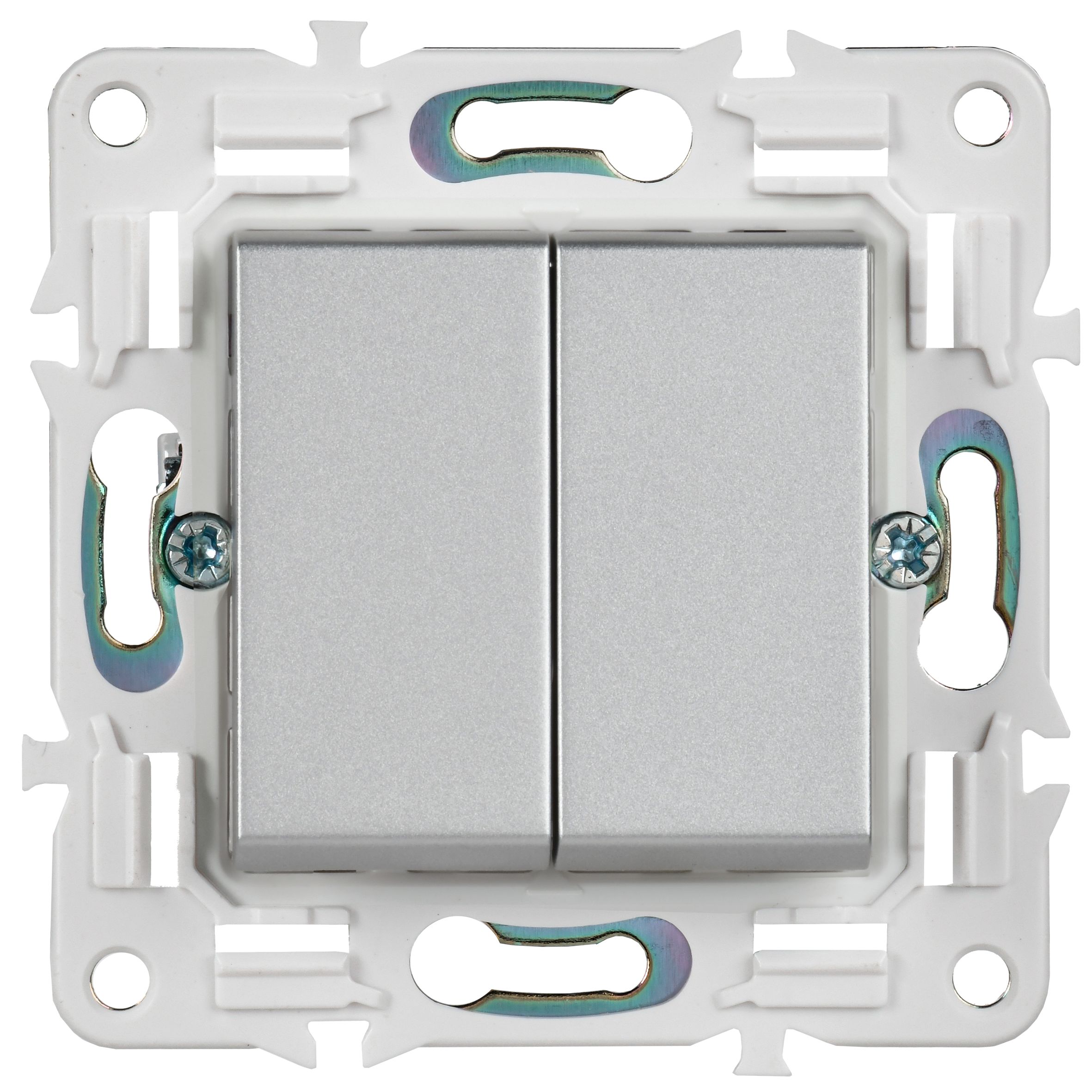             SKANDY Ажыратқыш, 2 пернелі, айқара 10А SK-V06S күміс IEK    