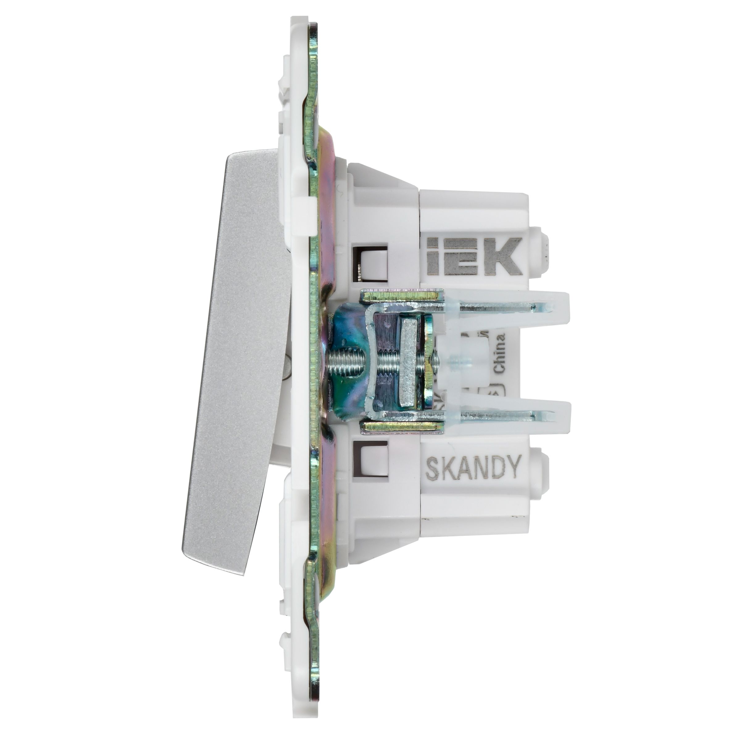             SKANDY Ажыратқыш, 2 пернелі, айқара 10А SK-V06S күміс IEK    