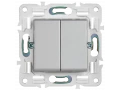 SKANDY Ажыратқыш, 2 пернелі, айқара 10А SK-V06S күміс IEK