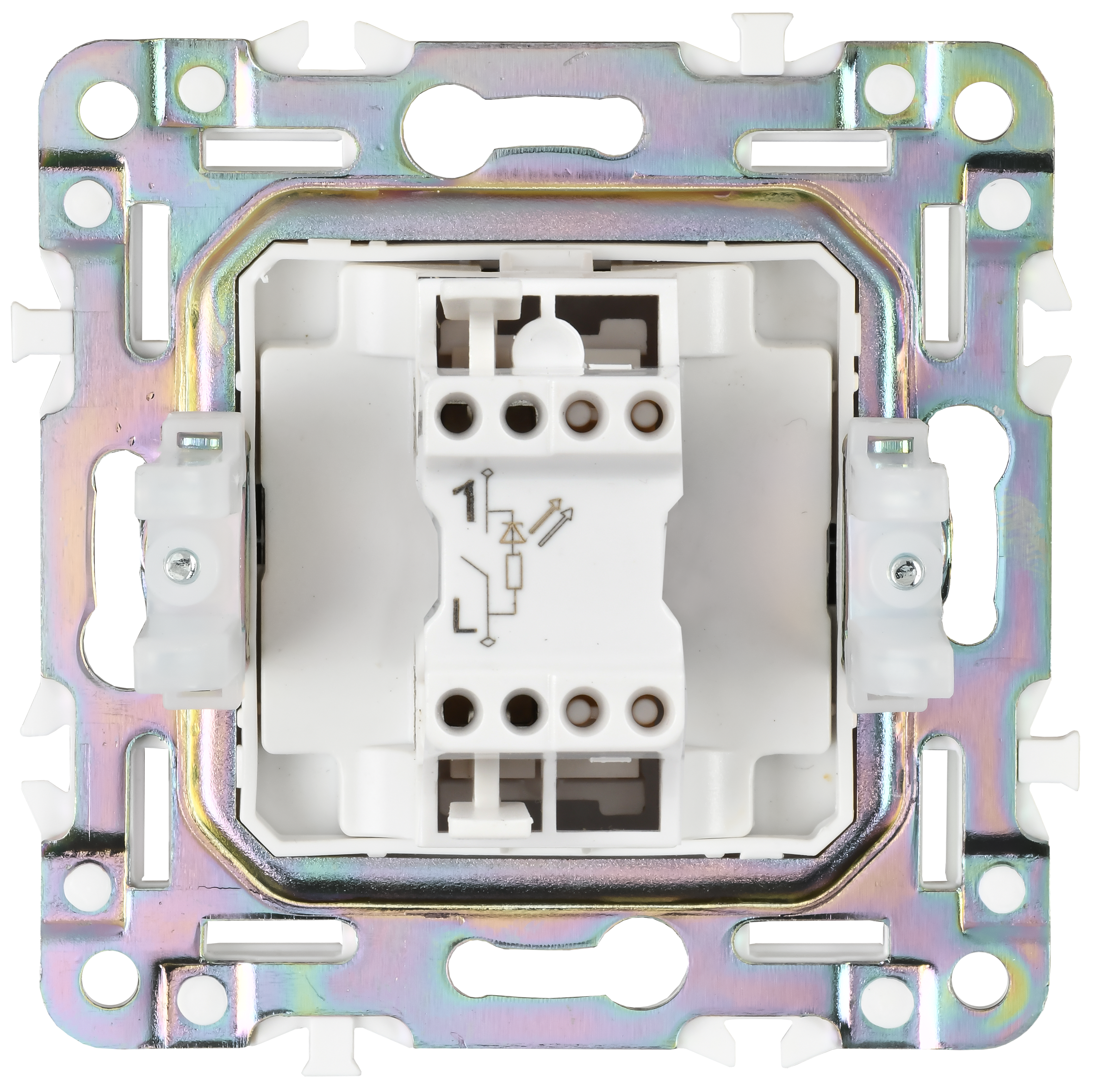             SKANDY Ажыратқыш 1 пернелі, индикациямен 10А SK-V07Gr сұр IEK    