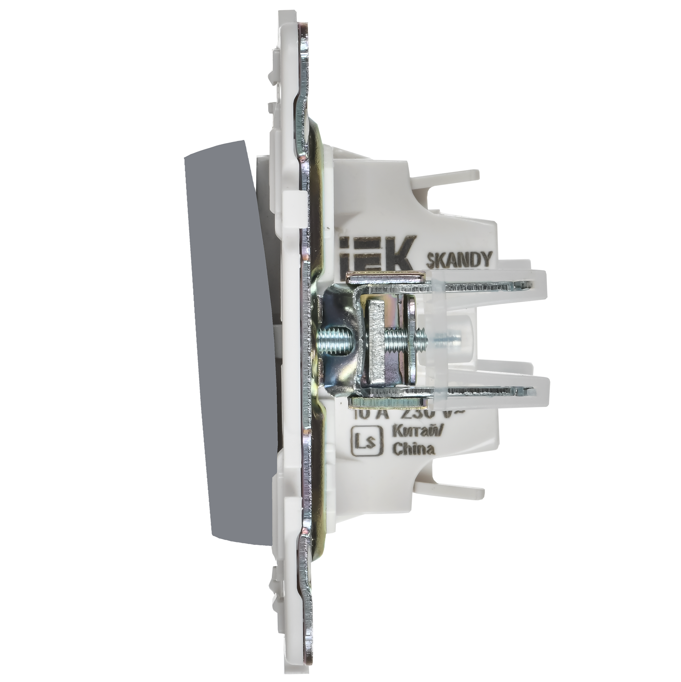             SKANDY Ажыратқыш 1 пернелі, индикациямен 10А SK-V07Gr сұр IEK    