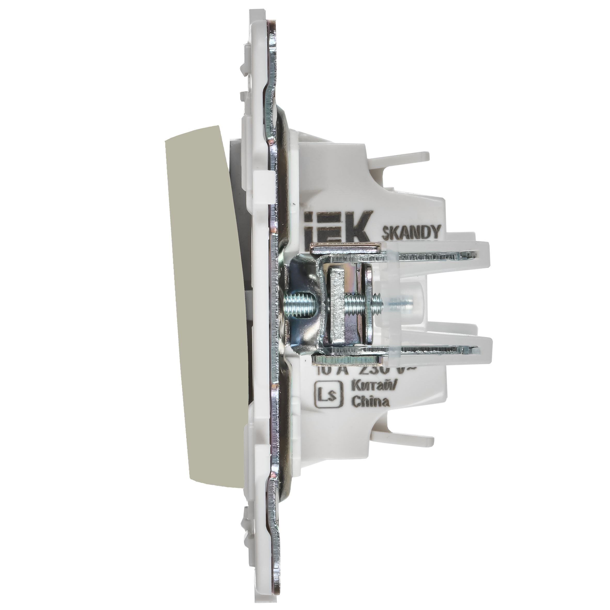             SKANDY Ажыратқыш, 1 пернелі, өтпелі, индикациямен, 10А SK-V08B сарғыш IEK    