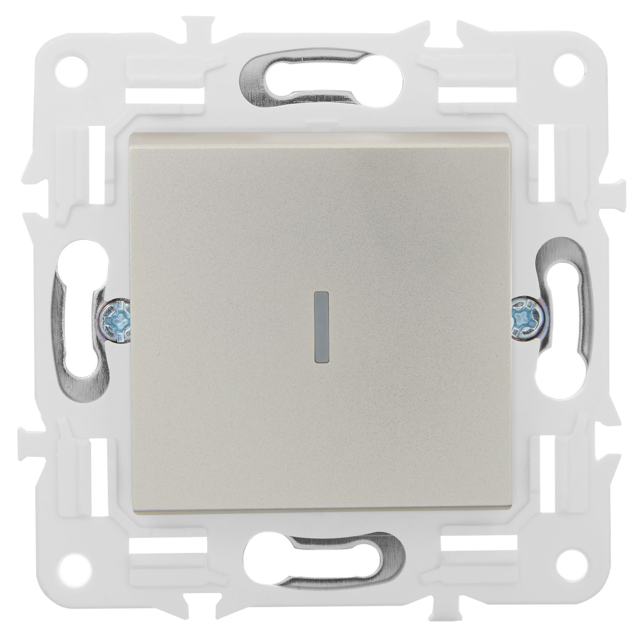             SKANDY Ажыратқыш 1 пернелі, индикациямен 10А SK-V07Sh шампан IEK    