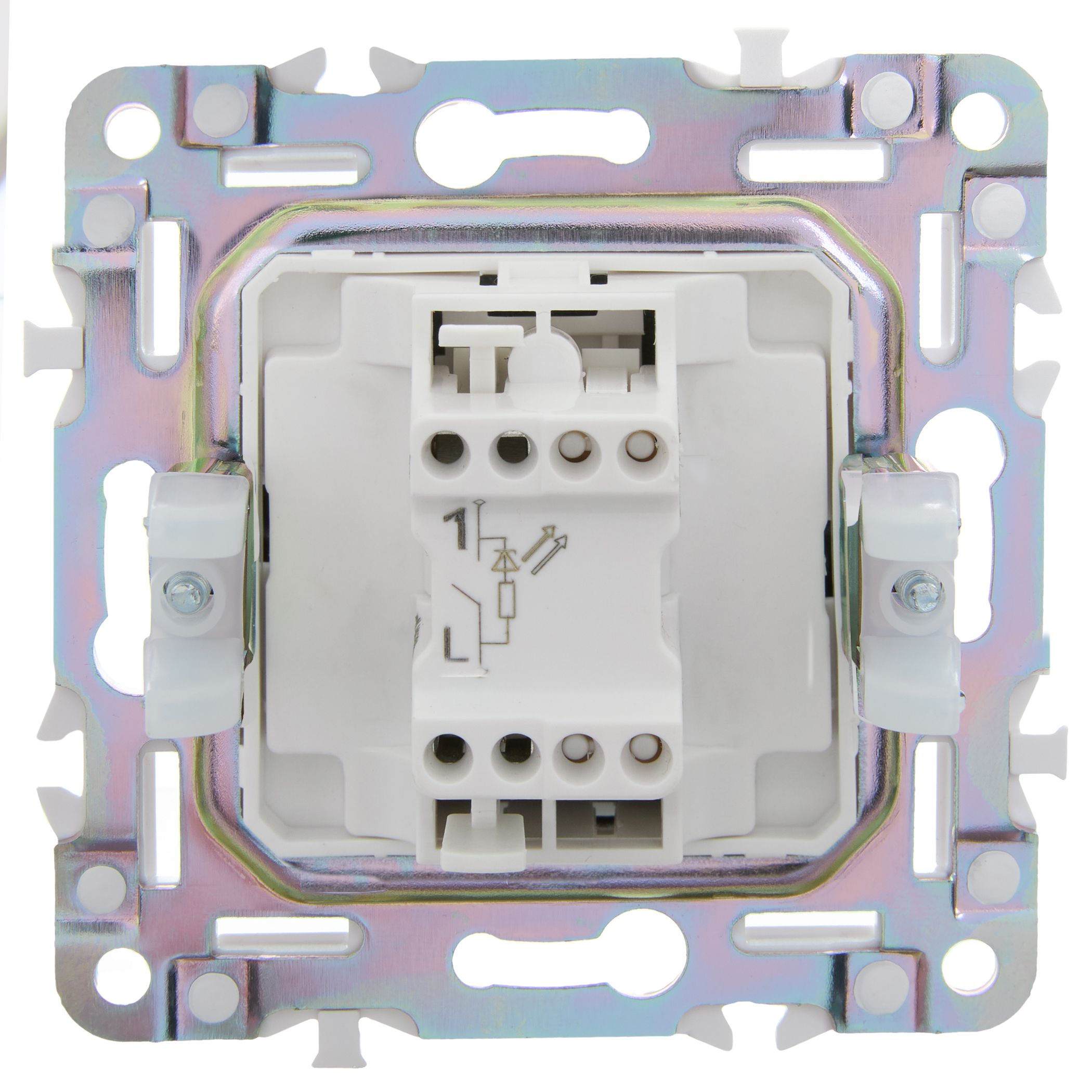             SKANDY Ажыратқыш 1 пернелі, индикациямен 10А SK-V07Sh шампан IEK    