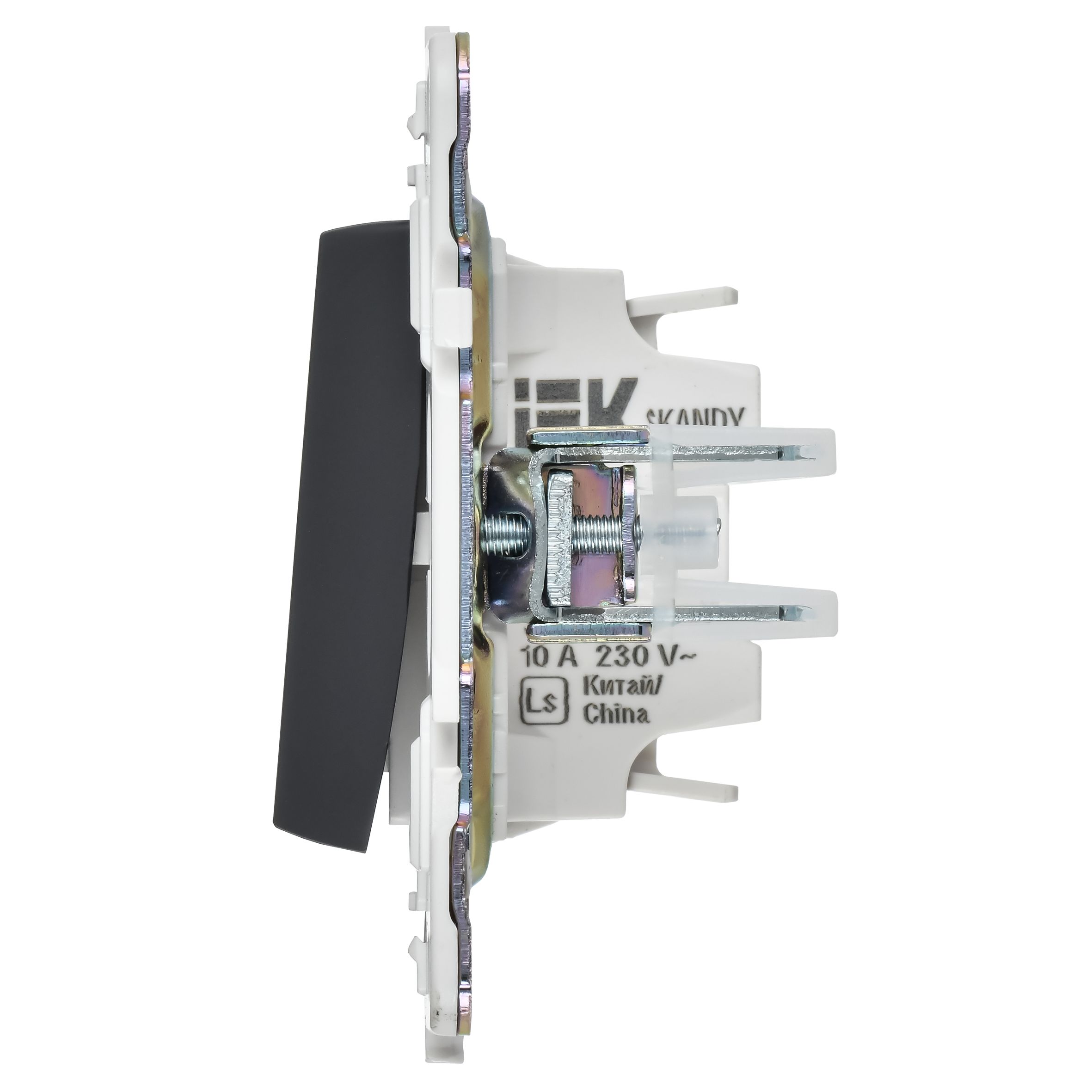            SKANDY Ажыратқыш 1 пернелі, өтпелі 10А SK-V02T титан IEK    